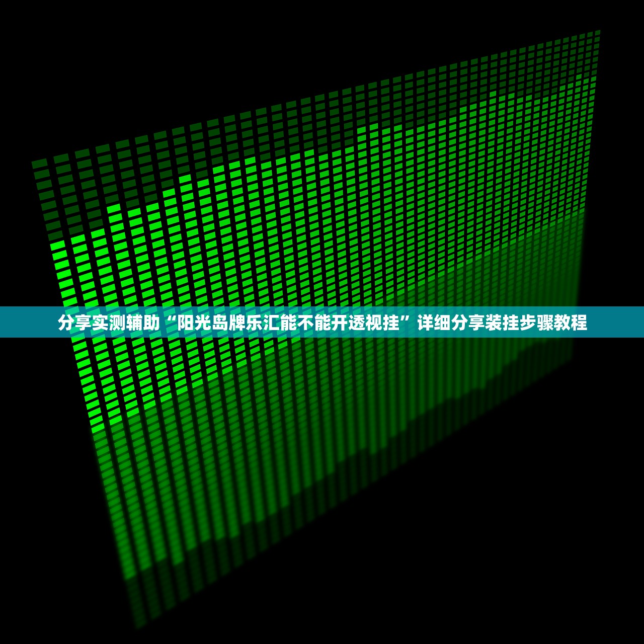 分享实测辅助“阳光岛牌乐汇能不能开透视挂”详细分享装挂步骤教程