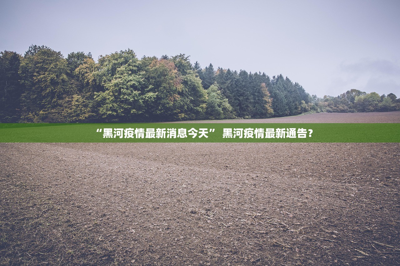 “黑河疫情最新消息今天	” 黑河疫情最新通告？