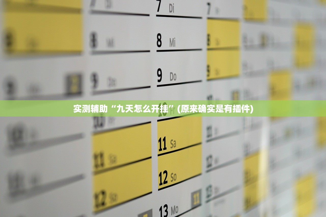 实测辅助“九天怎么开挂”(原来确实是有插件)