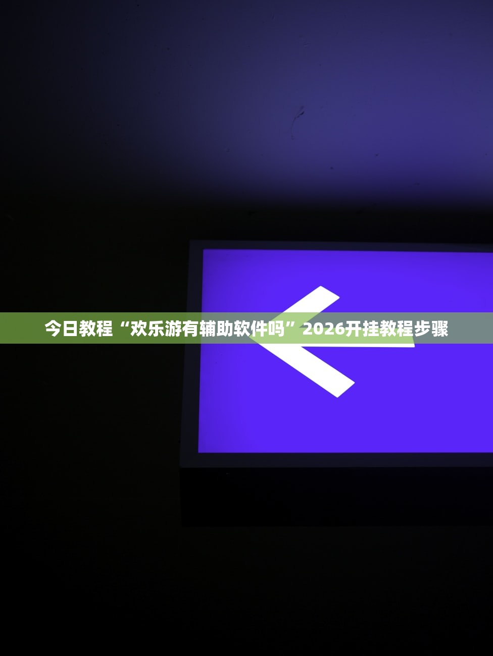 今日教程“欢乐游有辅助软件吗”2026开挂教程步骤