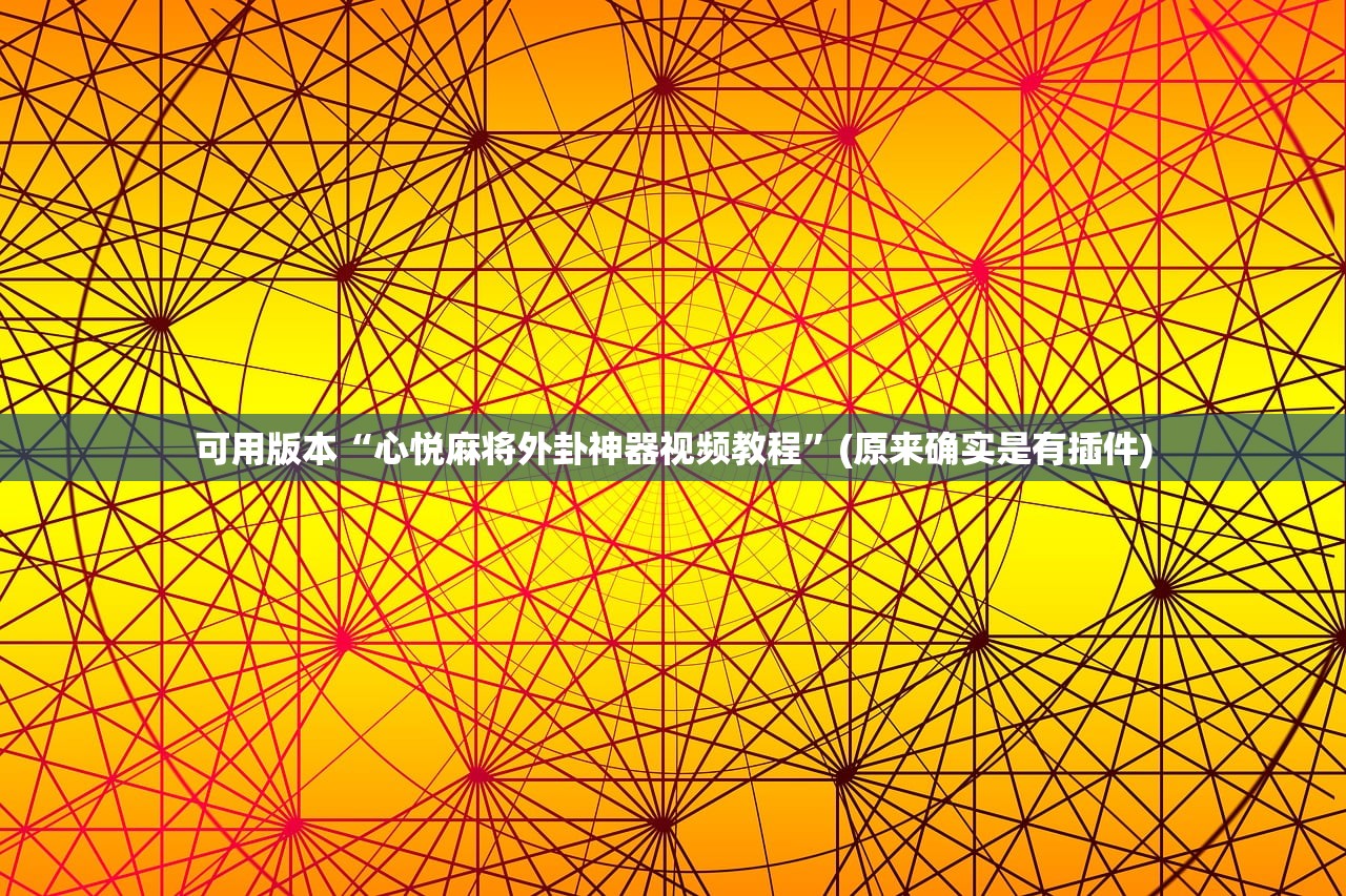 可用版本“心悦麻将外卦神器视频教程”(原来确实是有插件)